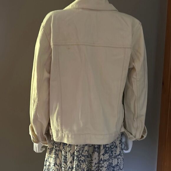 Basin and Range Denim Jacket Woman’s Large Off White Cream Jean Jacket - Picture 5 of 10